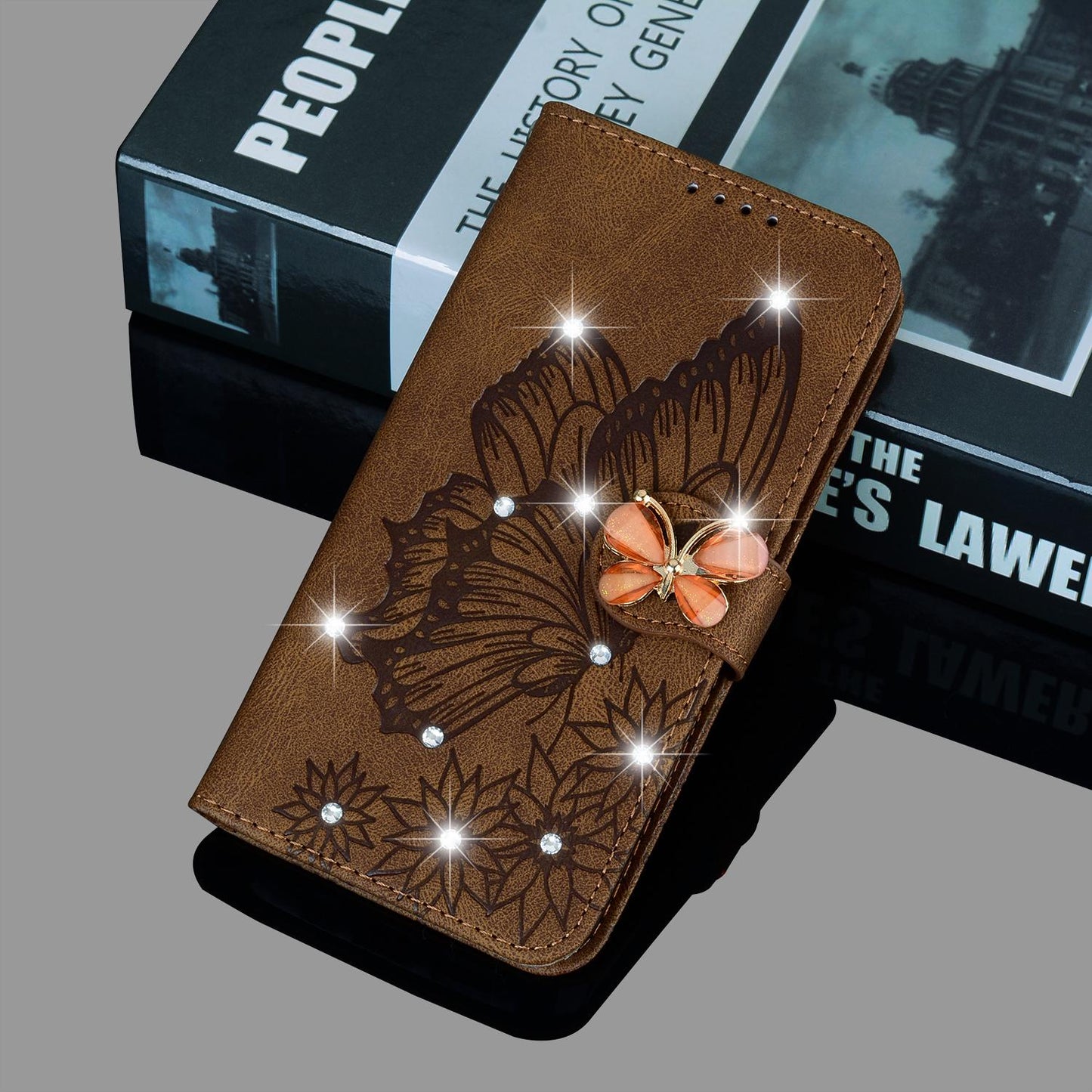 Leather Wallet Bling Phone Case For Samsung Galaxy S24 S23 S22 S21 Note20 Ultra FE Plus Stand Cute Cover