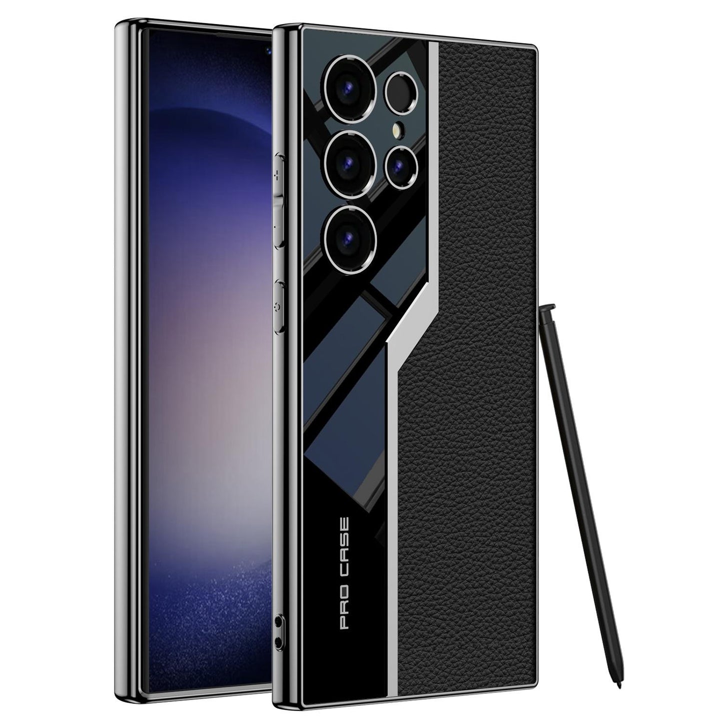 For Samsung S24Ultra S24Plus S24 Case, Electroplate Leather Full Cover Slim Fit, Luxury Elegant Phone Case Camera Protection Shockproof Hard Cover