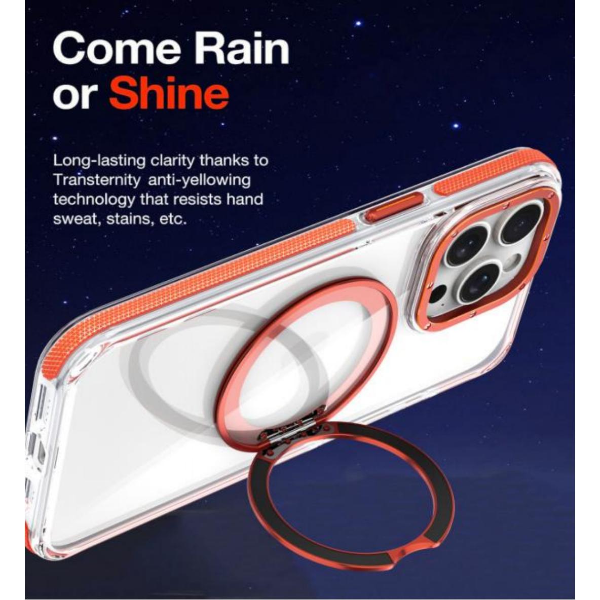 Dual Color Magnetic For Magsafe Wireless Charging Case With 360 Rotating Stand For iPhone 16 15 14 13 12 Pro Max Plus Clear Hard Cover