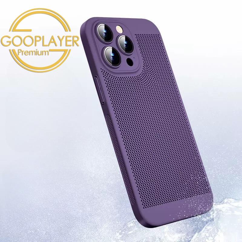 For iPhone 16 15 14 13 Pro Max Phone Case, Ultrathin Cooling PC Luxury Built-in Camera Protector Heat Dissipation Hard Full Cover