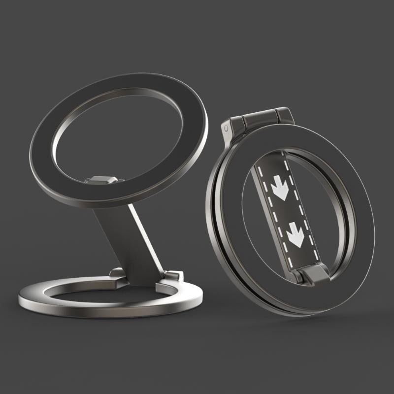 360 Degree Rotation Magnetic Foldable Portable Phone Holder Full Angle Adjustment Damping Fold Vertical / Horizontal Kickstand, for iPhone 16 15 14 13 12 for Samsung S25 S24 S23