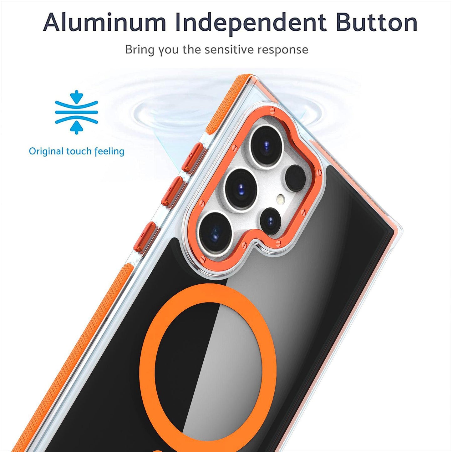 Dual Color Translucency Black Strong Magnetic For Magsafe Phone Case For Samsung S25Ultra S25+ S25 S24Ultra S23FE S23Ultra A55 A35 A25 A16 Metal Frame Shockproof Bumper Acrylic Hard Cover