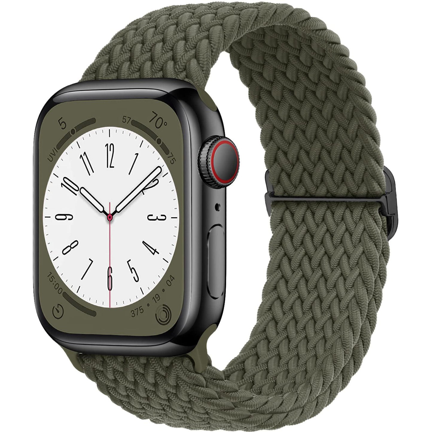 Boucle solo tressée pour bracelet de montre Apple 44 mm 40 mm 49 mm 45 mm 41 mm 38 mm Bracelet en nylon élastique iWatch série 8 3 se 6 7 Ultra