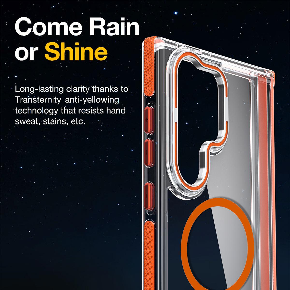 For Samsung S24 S23 S22 S21 FE Plus Ultra Case, Metal Hardware Camera Lens Stand Acrylic Cover, Clear No Yellow, With Shockproof  Anti-Fall Bumper