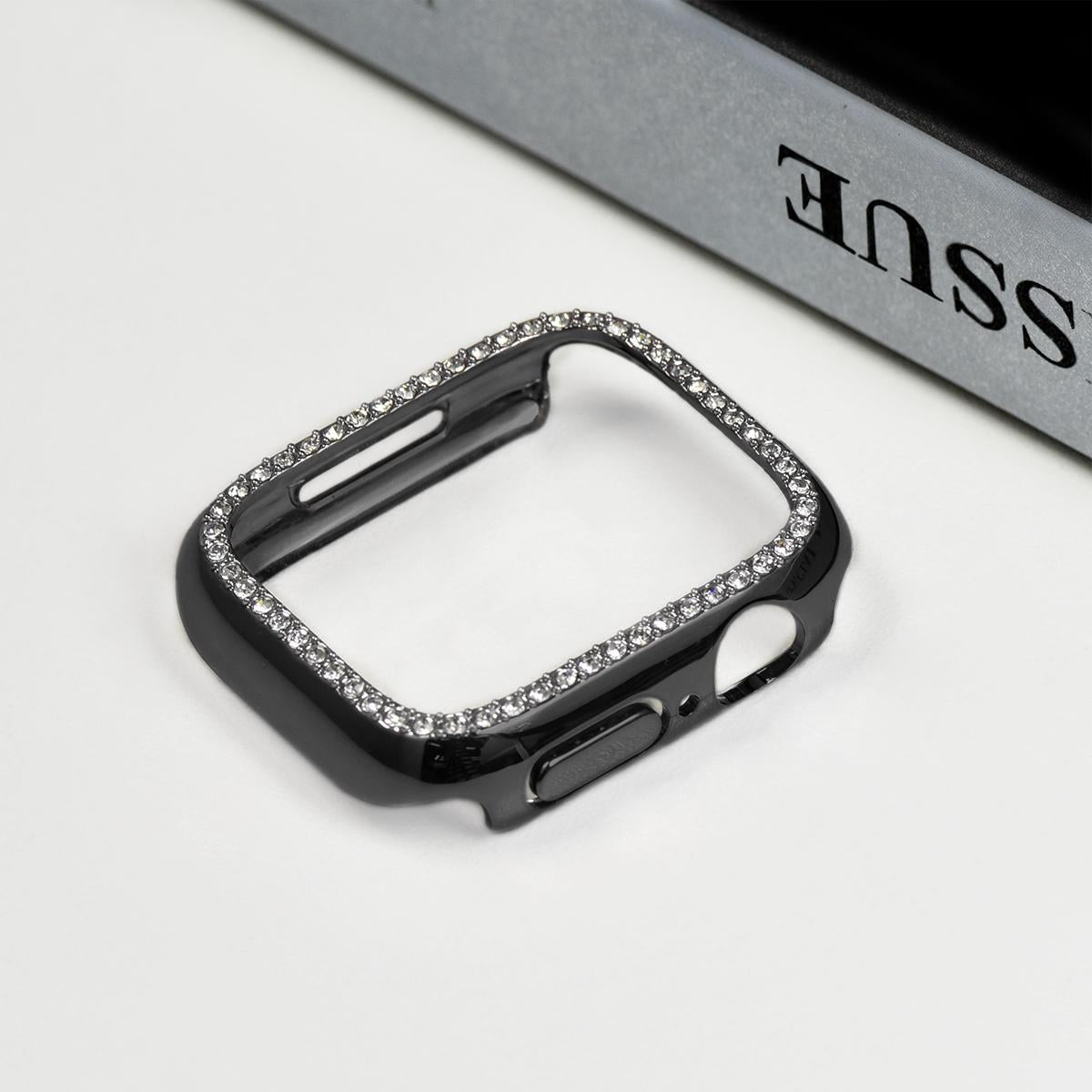 Coque de protection diamant pour Apple Watch 9 8 7 41 mm 45 mm 44 mm 40 mm 38 mm 42 mm 49 mm Bling Bumper pour iWatch Series 8 3 4 5 6 SE