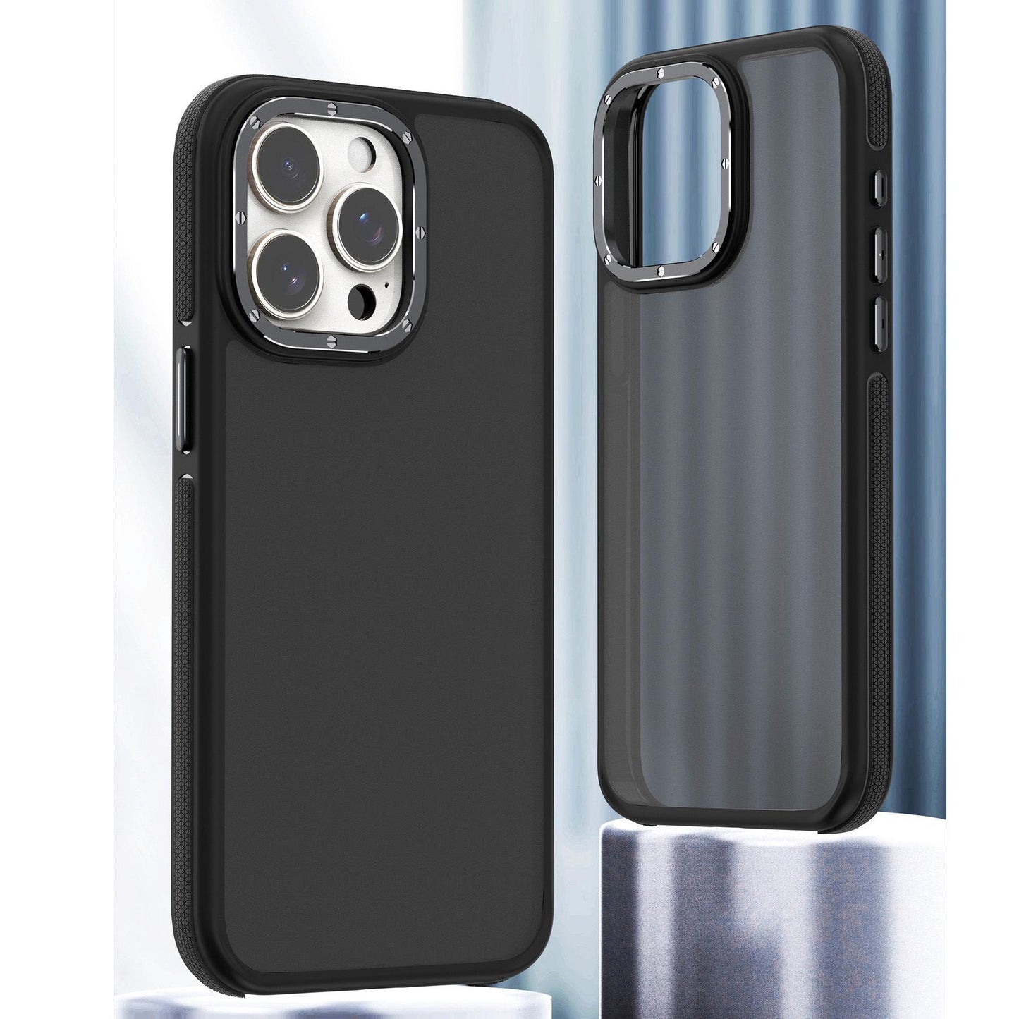 For iPhone 16 15 14 13 12 Pro Max Case, Matte Camera Protection, Luxury Elegant Case Camera Shockproof Hard Cover
