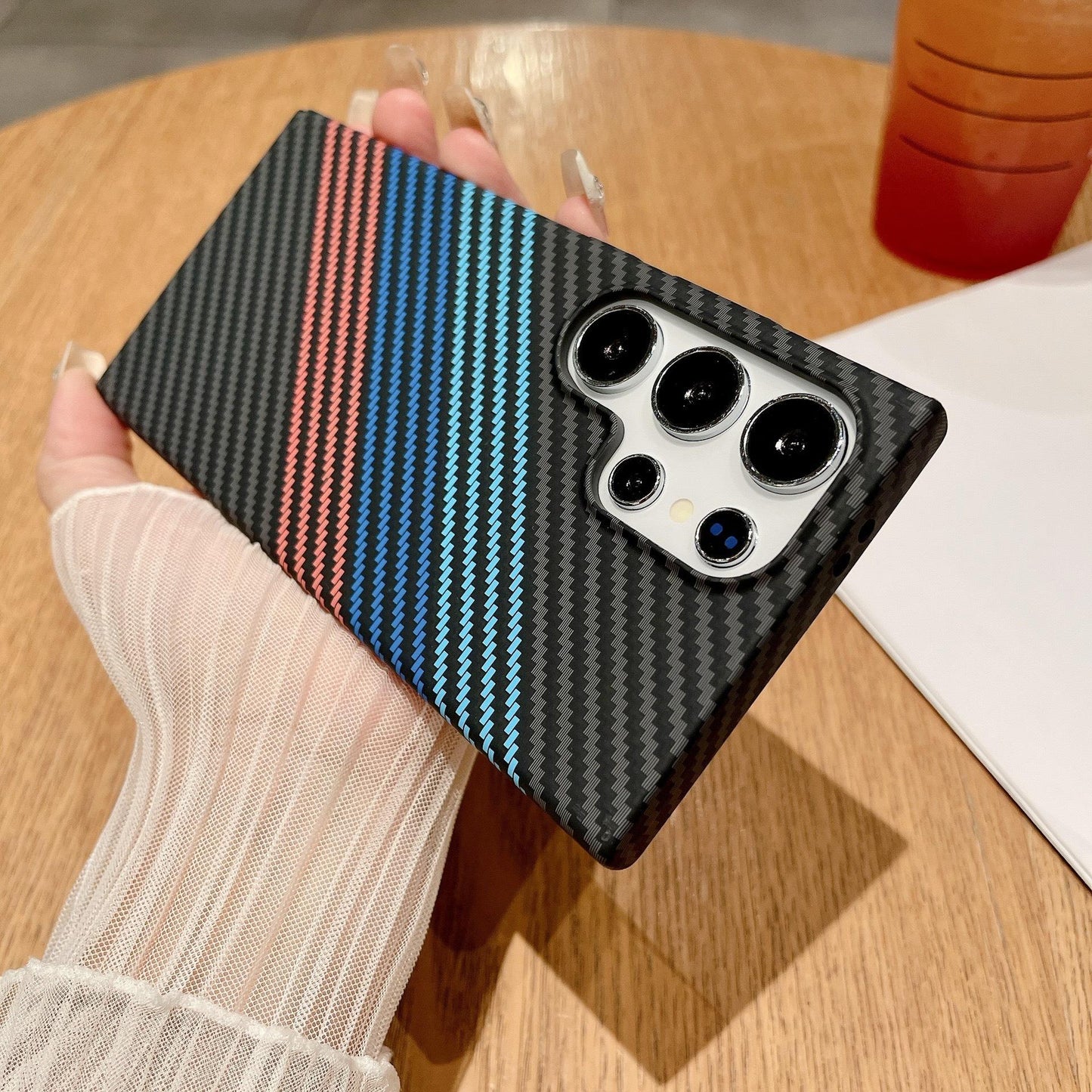 Carbon Fiber Matte Strong Magnetic Ultra Thin Light Phone Case For Samsung S25Ultra S25 S24 S23 S22 Note20Ultra Note10Plus Support Wireless Charging Hard Full Cover