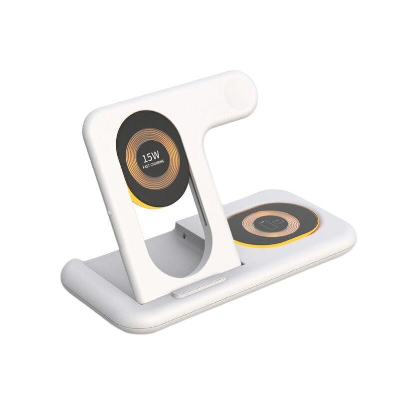 4 in 1 Fast Wireless Charger Stand Station for iPhone 16 15 14 13 iWatch Airpods Magnetic Foldable Charging Dock With LED Night Lamp