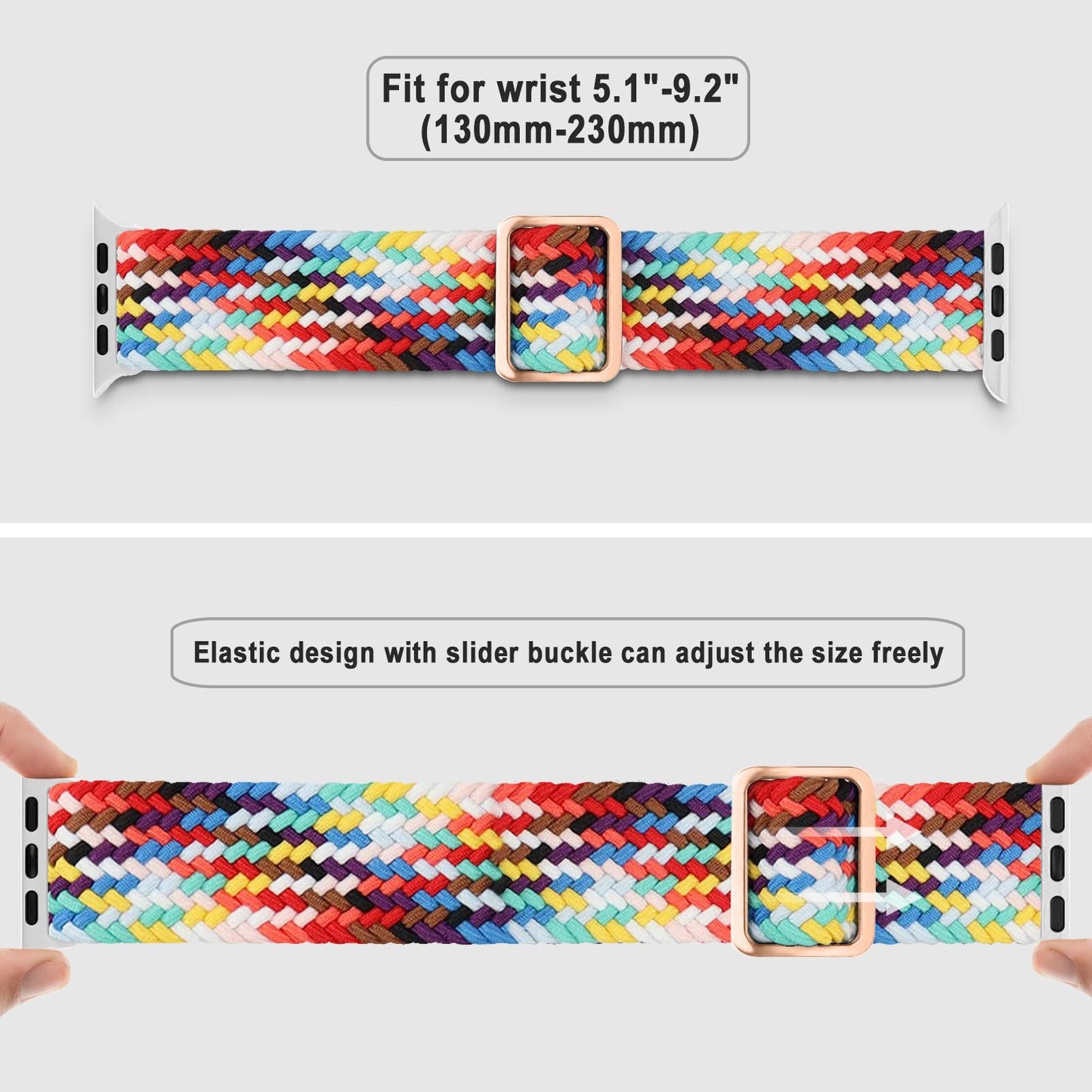 Boucle solo tressée pour bracelet de montre Apple 44 mm 40 mm 49 mm 45 mm 41 mm 38 mm Bracelet en nylon élastique iWatch série 8 3 se 6 7 Ultra