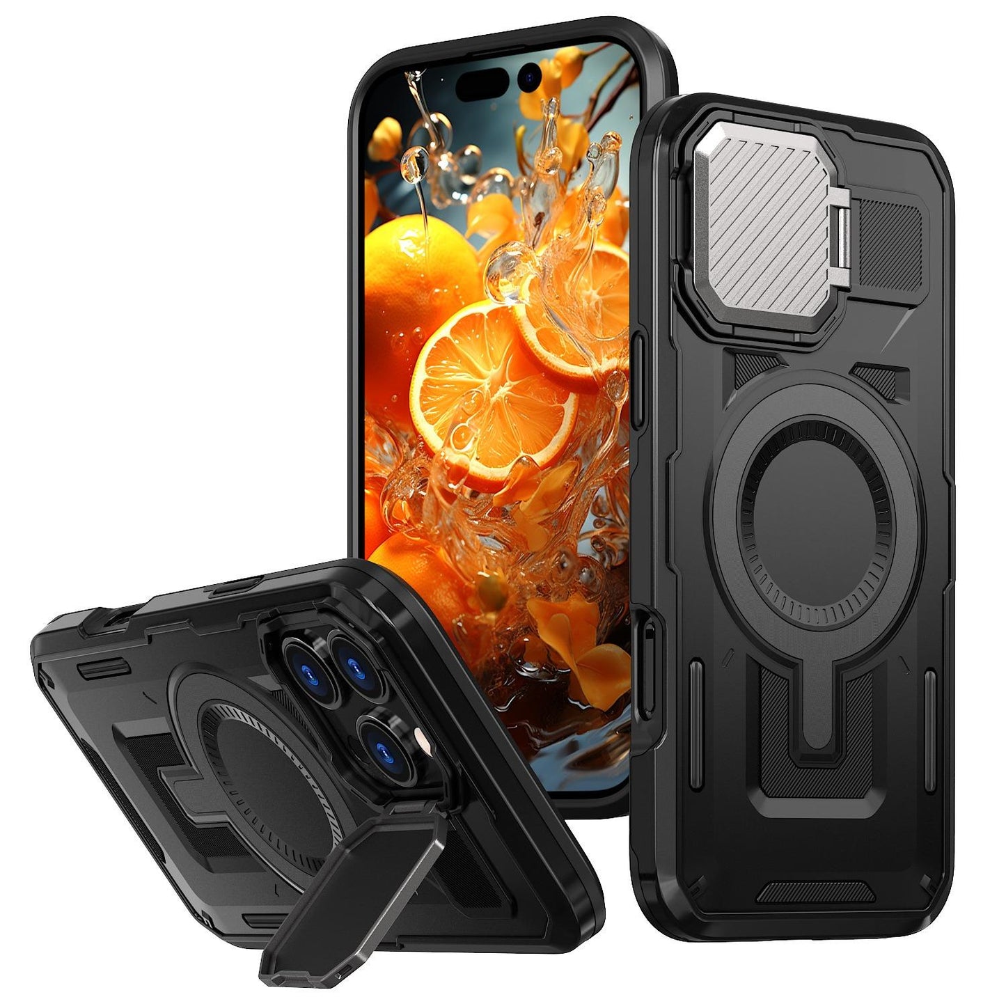 Anti-Dust Matte Anti-Fall Heavy Duty Protection Shockproof Strong Magnetic Phone Case With Camera Kickstand for iPhone 16ProMax 16 15 14 13 12 11 XR Bumper Hard Full Cover