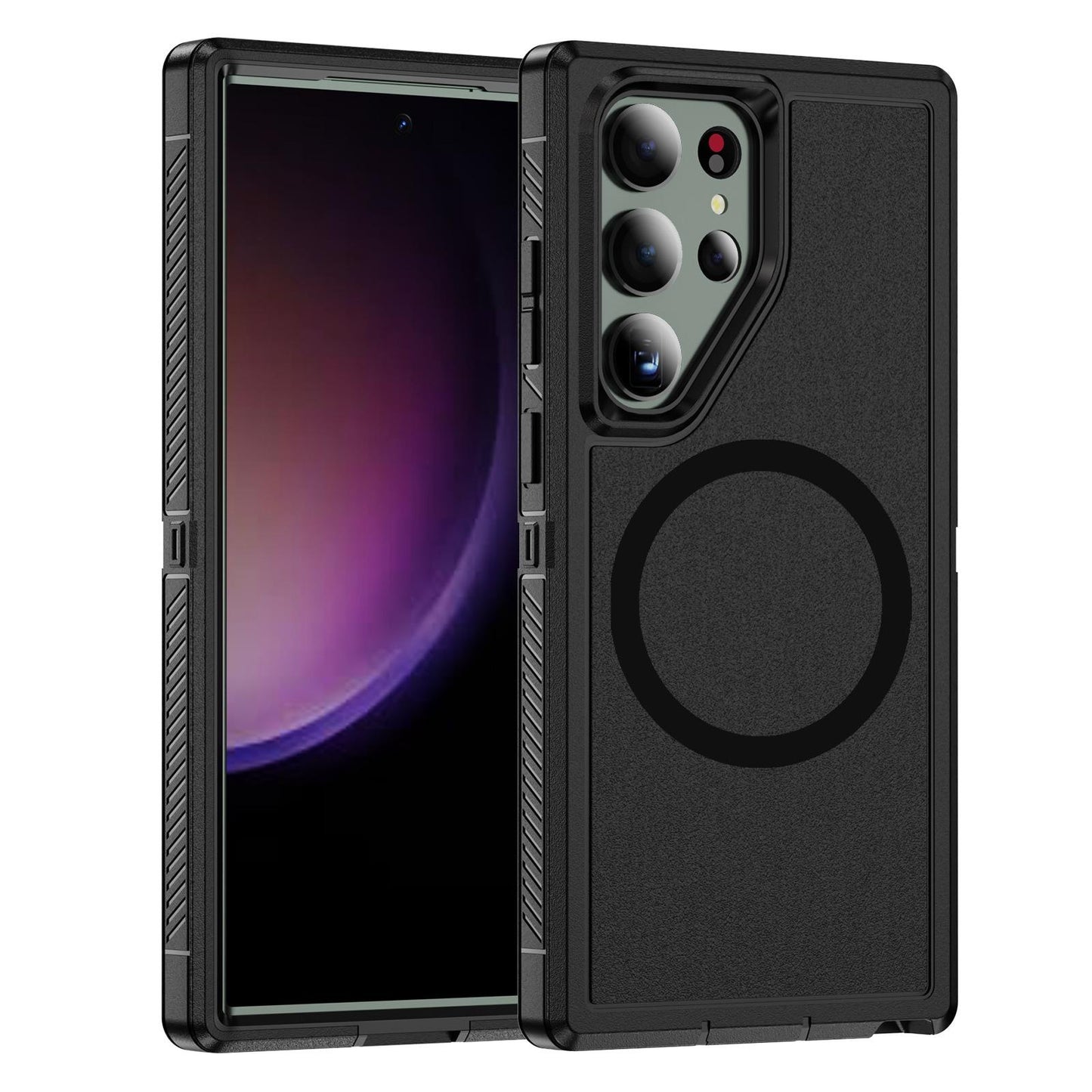 Anti-Dust Anti-Fall Heavy Duty Protection Shockproof Strong Magnetic Phone Case for Samsung S25Ultra S24 S23FE S23 S22 Bumper Matte Hard Full Cover