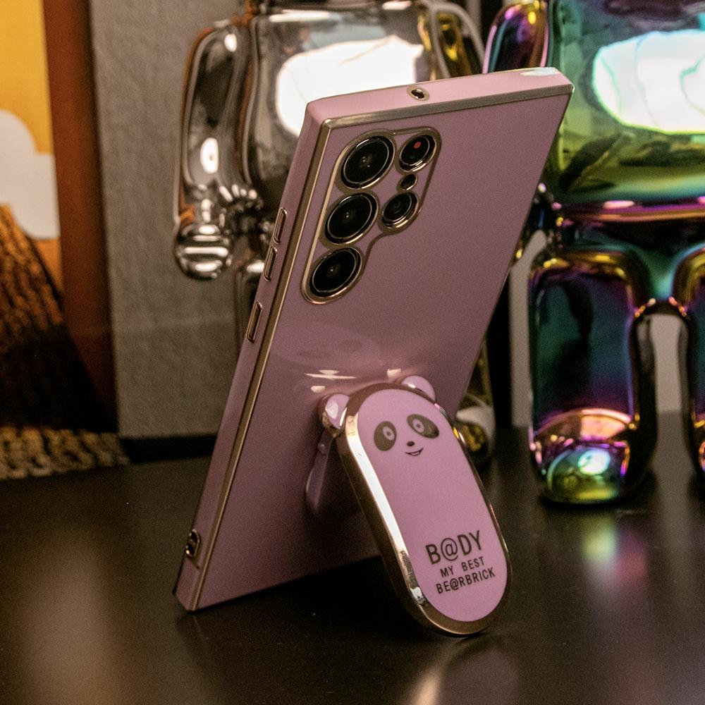 Panda Kickstand Plating Phone Case for Samsung A16 A06 A55 A54 A35 A34 A25 A24 A15