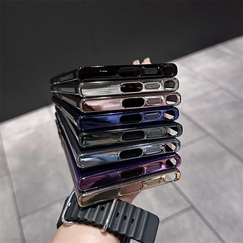 Ultra Slim Plating PC with Len Protector Cooling Phone Case For Samsung S25Ultra S24 S23 S22 S21 Note20 Shockproof Hard Full Cover