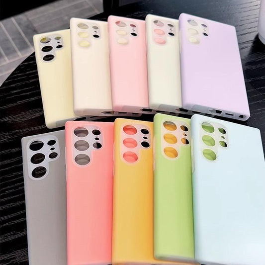 Luxury Lovely Liquid Silicone Jelly style Precision Len Protection Phone Case For Samsung S25Ultra S24FE S25 S24 S23, Soft Skin Feel Silicone Shockproof Soft Cover With Microfiber Lining