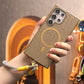 Colorful Glitter Rhinestone Plating Diamonds Strong Magnetic Wireless Charging Phone Case with Woven Diamond Wristband For Samsung S25Ultra S25 S24 S23 Shockproof Protection Hard Cover
