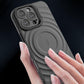 Matte Ripple Pattern Magnetic Phone Case with Camera Kickstand For iPhone 16ProMax 16 15 14 13 Skin Feel Shockproof Soft Full Cover