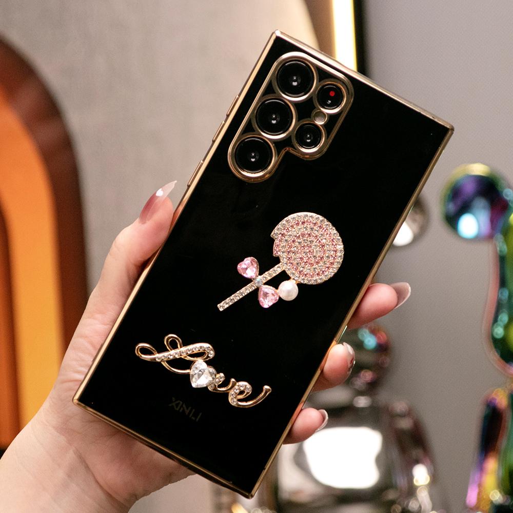 Love lollipop Plating Phone Case for Samsung A16 A15 A24 A25 A34 A35 A52 A53 A54 A55 A06