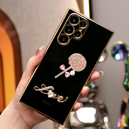 Love lollipop Plating Phone Case for Samsung A16 A15 A24 A25 A34 A35 A52 A53 A54 A55 A06
