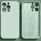 Für iPhone 16 15 14 Pro Max Handyhülle, Schlanke, matte, dünne, luxuriöse, quadratische, weiche, flüssige Silikon-Schutzhülle mit stoßfester Rückseite mit Mikrofaser-Innenfutter