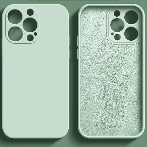 Slim Thin Luxury Square Liquid Soft Silicone Case For iPhone 16 15 14 Pro Max Protective Shockproof Back Cover with Microfiber Lining