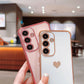 Plating Love Heart TPU Basic Phone Case For Samsung A14 A15 A16 A24 A25 A33 A34 A35 A36 A53 A54 A55 A56 Shockproof Soft Full Cover