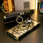 Luxury Glitter Retro Astral Phantom TPU Shockproof Phone Cover with Ring Kickstand For iPhone 16 15 14 13 12 11 X/XS XSMax XR Fashion Geometric Square Soft Phone Case