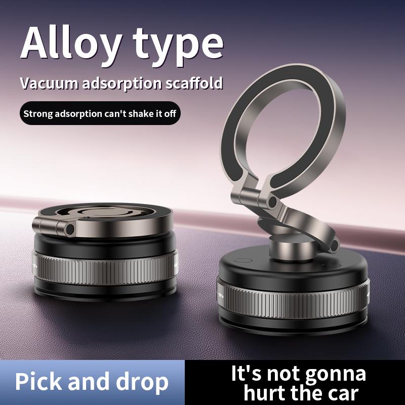 Upgrade Three-axis Flexible Alloy 360° Magnetic Vacuum Adsorption Double-sided Fold Rotating Multi-angle Strong Suction, Stable Holder, Hands Free Automobile, Adjustable Mount for All Phones