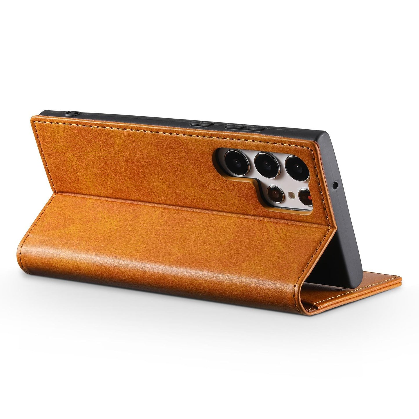 For Samsung S25 S24 S23 S22 Note20 Ultra Plus Phone Case, Smooth Surface Flip Wallet Case For Women Men Durable Faux Card Slot Leather Kickstand Magnetic Clasp Shockproof Phone Case