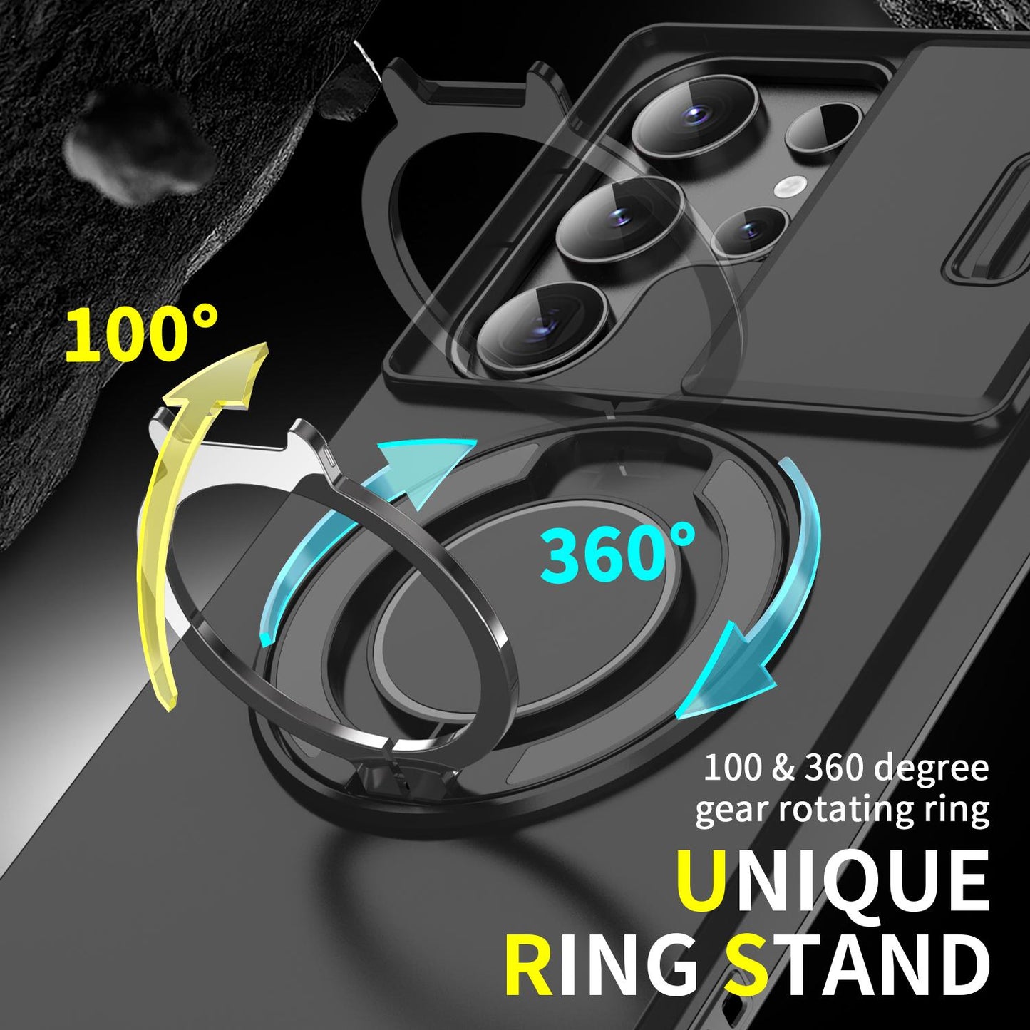 Heavy Duty Rugged Hybrid Armor 2 in 1 Slide Camera Lens Protective Phone Case for Samsung Galaxy S24 S25 Ultra A26 A36 A56