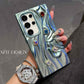 For Samsung S25Ultra S25 S24 A56 A55 A54 A36 A35 A26 A25 A16 A15, Rhinestone Fancy Shape Cool Wrinkled Tin Foil Pattern Plating Hollow Heat Dissipation Case Cooling Soft Back Cover