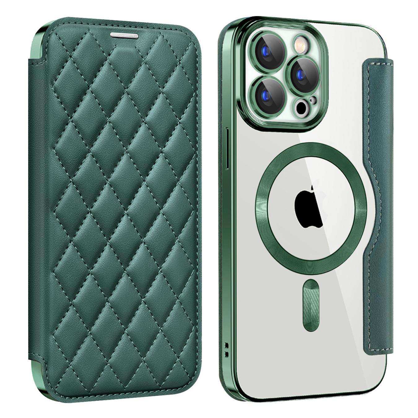 For iPhone 16 15 14 13 12 11 Pro Max Phone Case, Luxury Magnetic Suction Flip Business Wallet Card Slot Leather for Magsafe With Lens Film Anti-Fall Full Cover