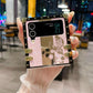 Luxury Glitter Mirror Butterfly Cover For Samsung Galaxy Z Flip 5 Fashion bracket Square Case For Samsung Galaxy Z Flip 4 Z Flip 3