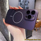 Slim Matte Fine Ring Metallic Glossy Strong Magnetic PC Phone Case For iPhone 16ProMax 16 15 14 13 12 11 Hand Feel Hard Full Cover