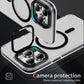 Matte Transparent Anti-Dust Anti-Fall Bumper Shockproof Strong Magnetic Phone Case With Metal Camera Kickstand for iPhone 16ProMax 16 15 14 13 12 11 XR Bumper Hard Cover
