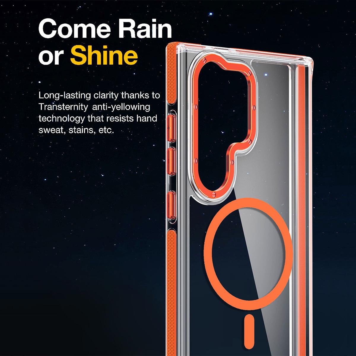 Clear Dual Color Strong Magnetic Wireless Charging Case For Samsung S25Ultra S24+ S23FE A14 A15 A16 A24 A25 A34 A35 A54 A55 Clear Shockproof Metal Camera Frame Bumper TPU Acrylic Hard Cover