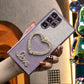 Luxury Diamond Glitter Crystal Love Heart Holder Bracket Glitter Clear Gradient TPU Plating Shockproof Soft Phone Case For Samsung S25 S24 S23 S22 S21 Note20