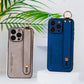 For iPhone 16ProMax 16 15 14 13 12 Case With Wristband, Matte Durable Faux Leather Kickstand Shockproof Phone Case