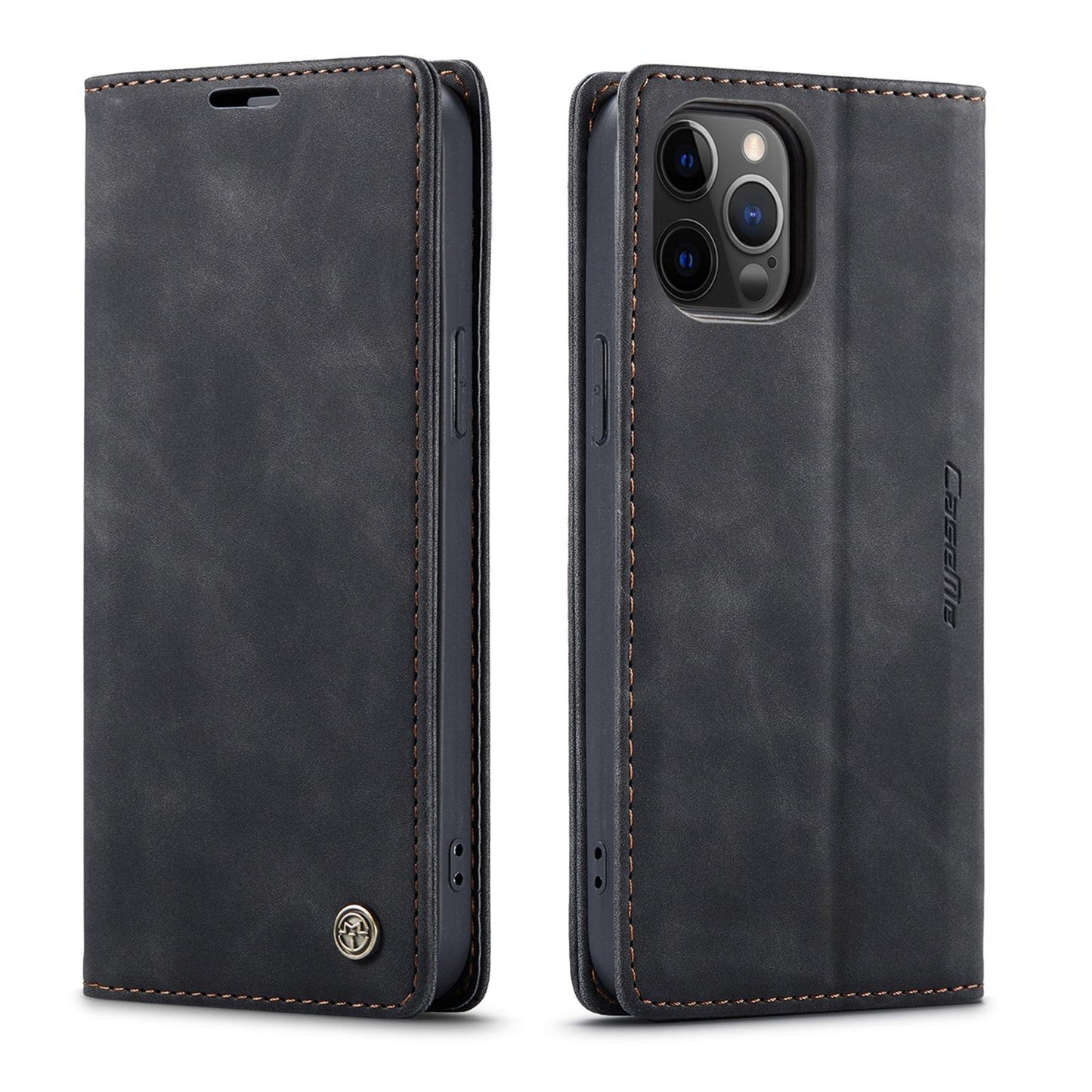 For iPhone 16ProMax 16 15 14 13 12 11 X/XS XR XSMax Case With Card Holder, Matte Wallet Case For Women Men, Durable Faux Leather Kickstand Magnetic Clasp Shockproof Phone Case