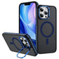 Two-Tone Matte Transparent Anti-Dust Anti-Fall Bumper Shockproof Strong Magnetic Phone Case With Metal Camera Kickstand for iPhone 16ProMax 16 15 14 13 12 11 XR Bumper Hard Cover