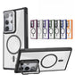 For Samsung S25Ultra S25 S24 S23 S21FE S20FE Strong Magnetic Phone Case, Glass Camera Kickstand Protection, HD Acrylic Four Corner Shockproof Bumper Hand Feel Hard Full Cover