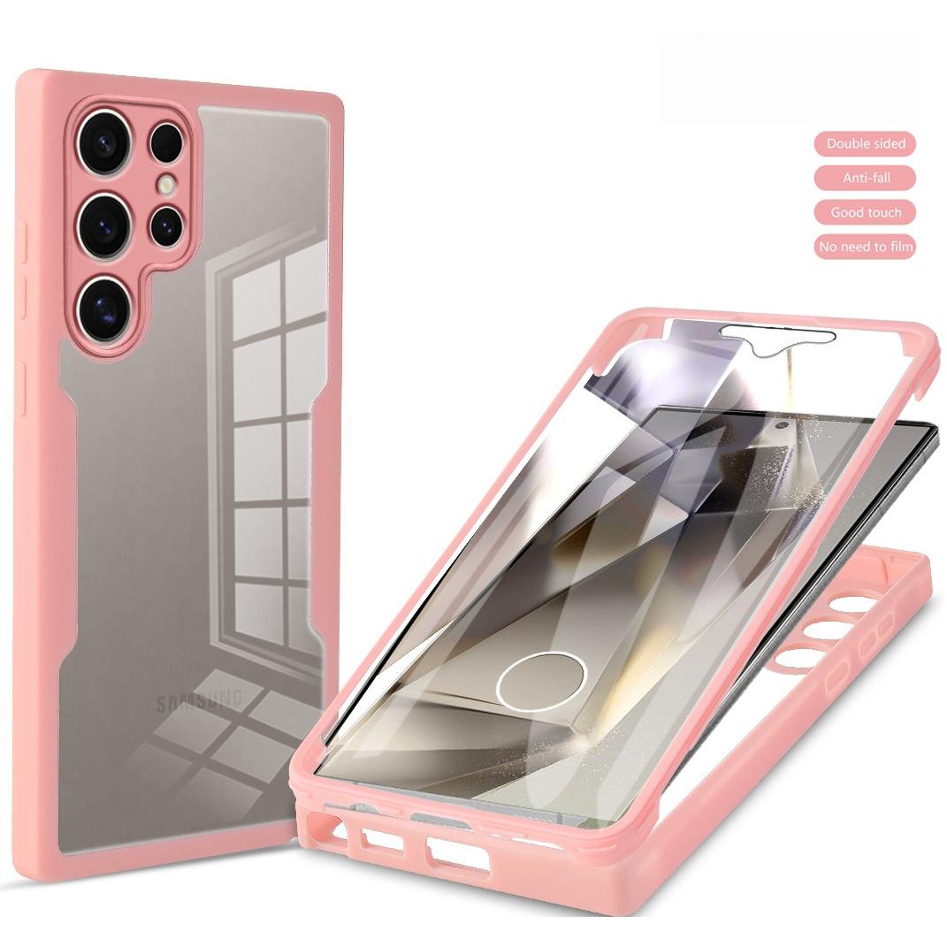 For Samsung S25Ultra S25 S24 S23 S22 S21FE A16 A26 A36 A56 Phone Case, Double Side 360 Full Protection, HD PET Screen Protector Acrylic Shockproof Hand Feel Hard Full Cover