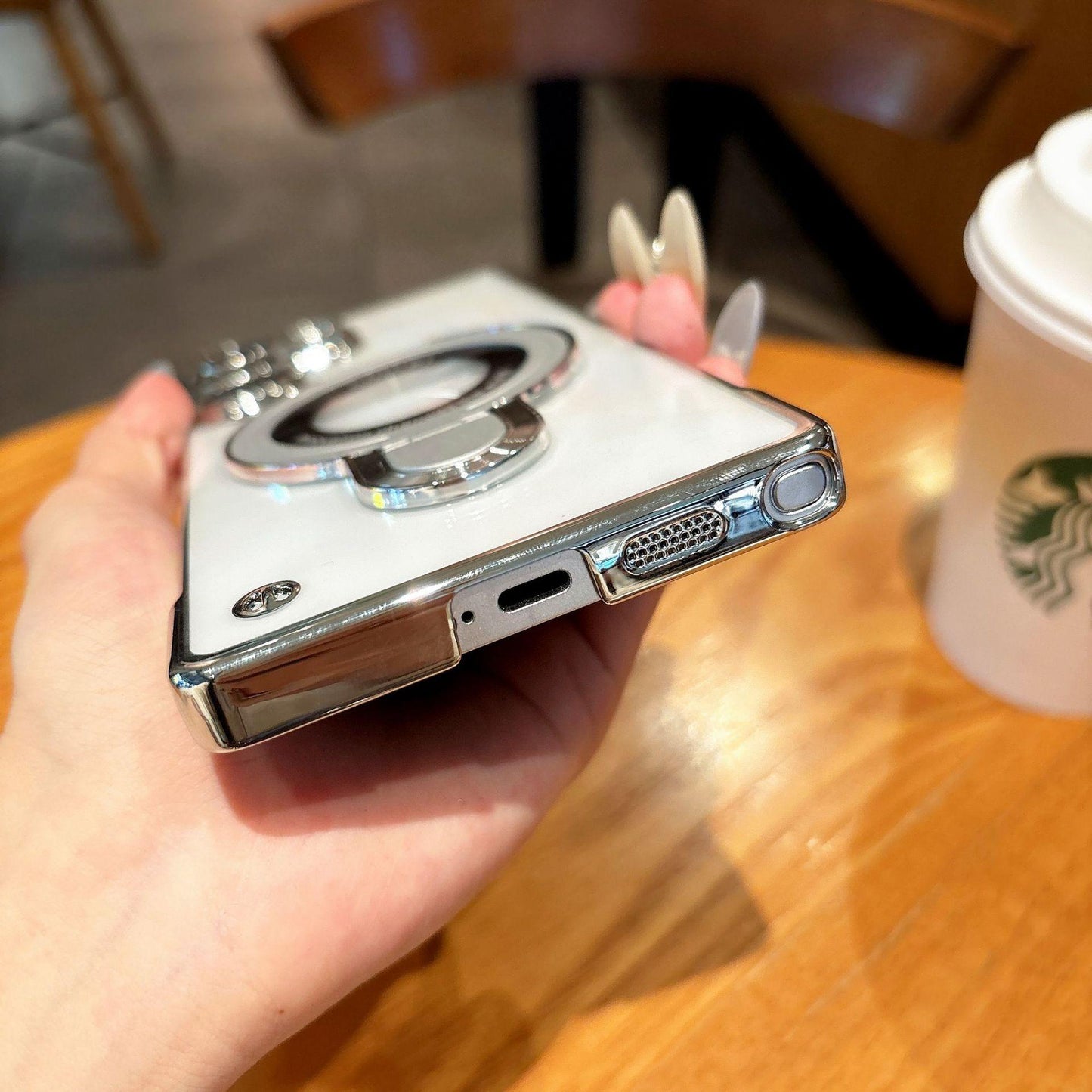 Ultra Slim Frameless Plating PC with Len Protector Phone Case with Metal Kickstand For Samsung S25Ultra S24 S23 S22 Shockproof Support Wireless Charging Hard Full Cover