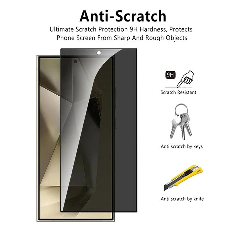 2 Pieces Anti Spy Privacy Tempered Glass for Samsung Galaxy S25 S24 Ultra Plus FE Screen Protector Protective Film Glass Full Cover