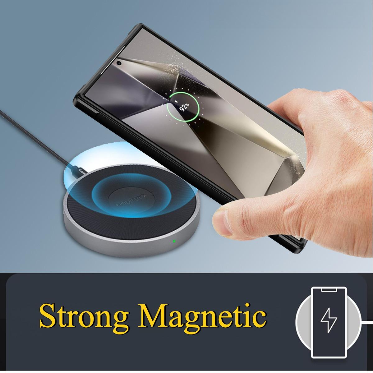 For Samsung S25Ultra S25 S24 S23 S21FE S20FE Strong Magnetic Phone Case, Glass Camera Kickstand Protection, HD Acrylic Four Corner Shockproof Bumper Hand Feel Hard Full Cover
