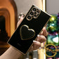 Plating Love Heart Pop Stand Phone Case For Samsung S25 S24 S23 S22 S21 Note20