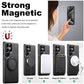 For Samsung S25 S24 S23 S22 Ultra Plus Phone Case, Smooth Surface Oil Wax Pattern Leather Metal Kickstand Shockproof Support Wireless Charging Hard Phone Case