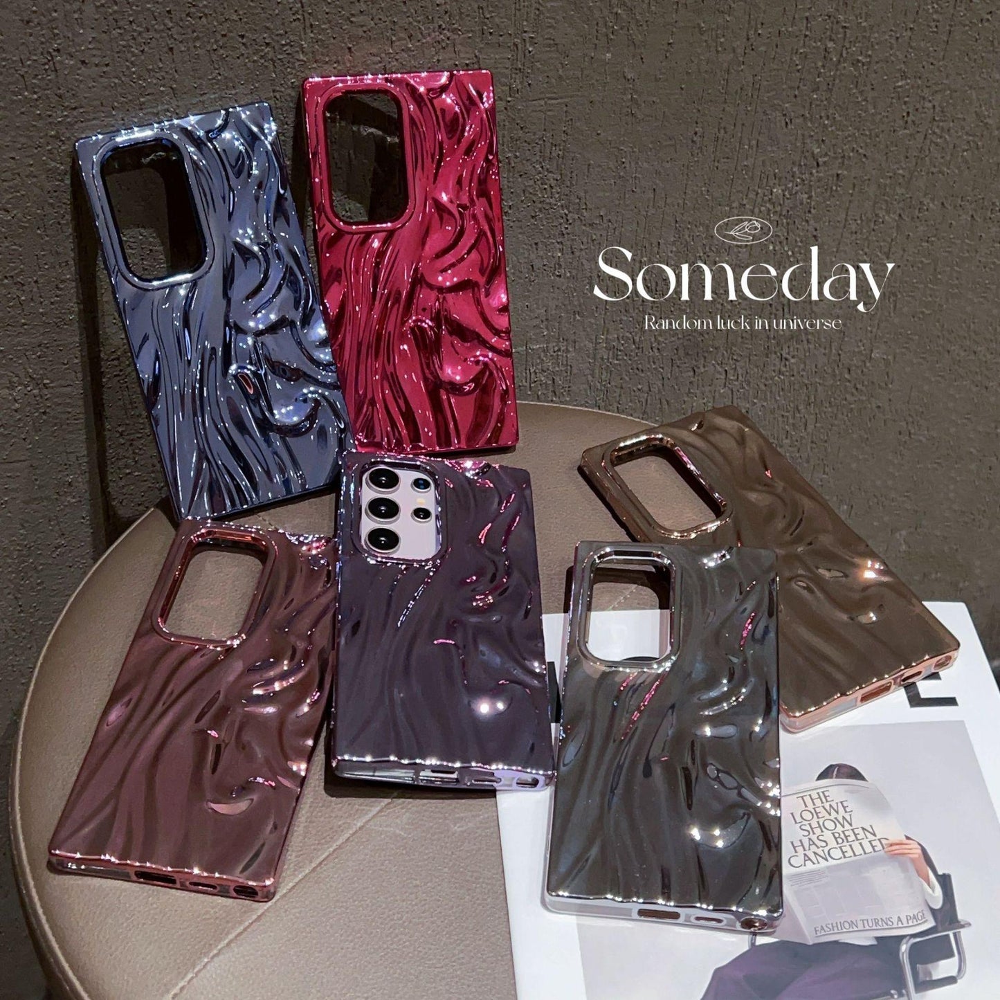For Samsung S25Ultra S25 S24 A56 A55 A54 A36 A35 A26 A25 A16 A15, Luxury Fancy Shape Cool Wrinkled Tin Foil Pattern Plating Hollow Heat Dissipation Case Cooling Soft Back Cover