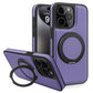 Luxury Full Leather Phone Case For iPhone 16ProMax 16 15 14 13 12 11 Magnetic Rotate Metal Holder Stand Back Cover