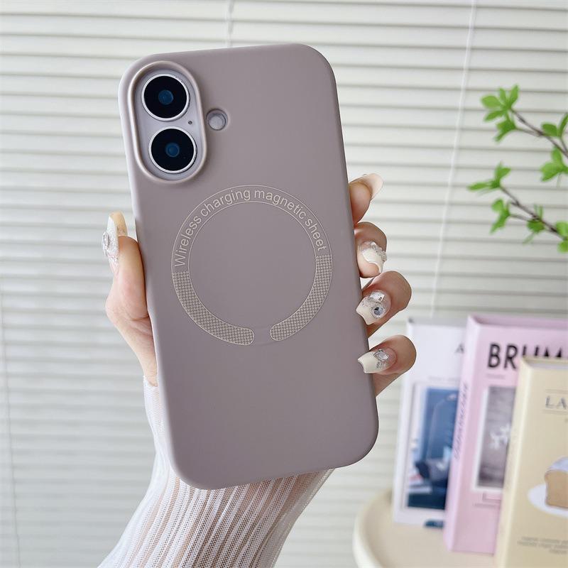 Matte Magnetic Silicone Slim Phone Case For iPhone 16ProMax 15 14 13 12 Skin Feel Shockproof Soft Full Cover