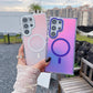 Laser Gradient Chameleon Strong Magnetic Wireless Charging Phone Case For Samsung S25Ultra S25 S24 S23 S22 A06 A15 A16 A25 A35 A36 A53 A54 A55 Metal Frame Acrylic Shockproof Hard Cover